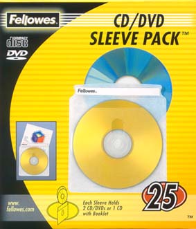 FELLOWES FUNDAS CD/DVD TRANSPARENTES 25U FELLOWES