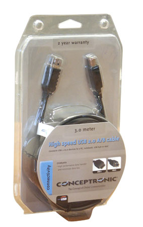 CONCEPTRON CABLE USB2 A-A 3M CONCEPTRONIC